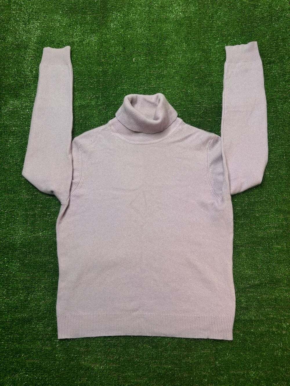 Valerie Stevens 2 Ply Cashmere Turtleneck Sweater Lilac Purple Size S